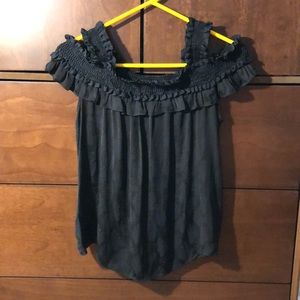 Black Anthropologie Cold Shoulder Blouse Size XS